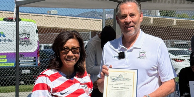 Congresswoman Norma Torres Visits Strykers Youth Soccer Camp
